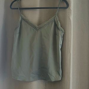 Abercrombie Satin Soft Green Lace Tank